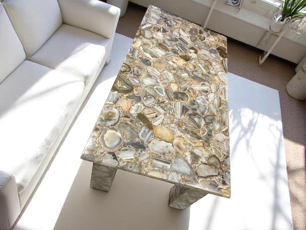 Round Marble Custom Table Stunning Floral Mop Decor 